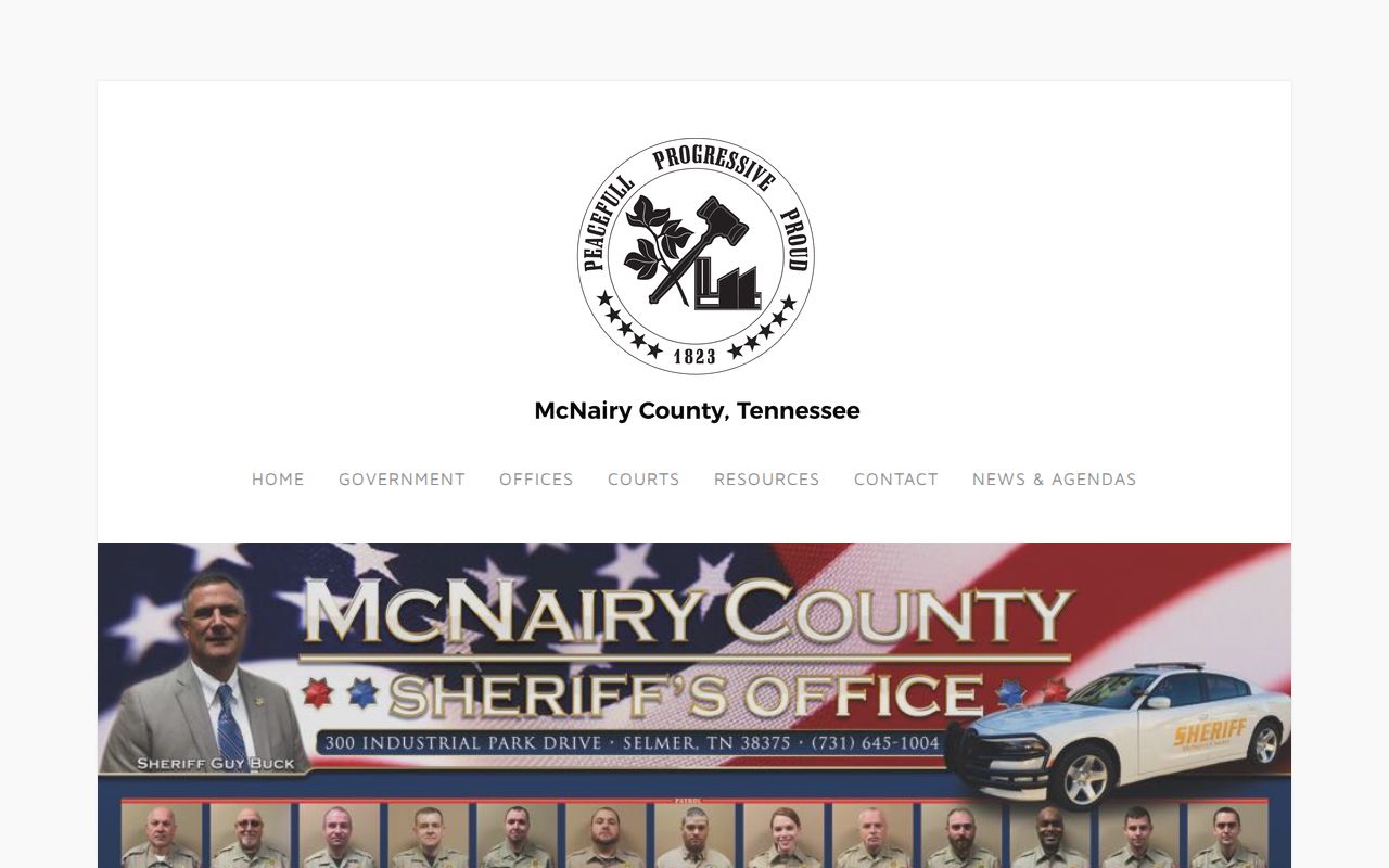 McNairy County Sheriff’s Office contact information page